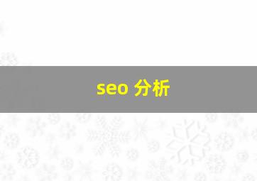 seo 分析